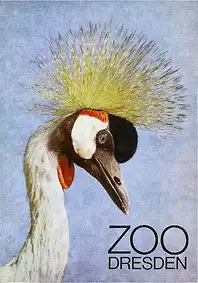 Wegweiser (Kronenkranich) mit Faltplan. 