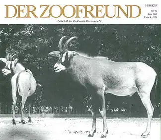 Der Zoofreund - Zeitschrift d. Zoofreunde Hannover; Nr. 92. 