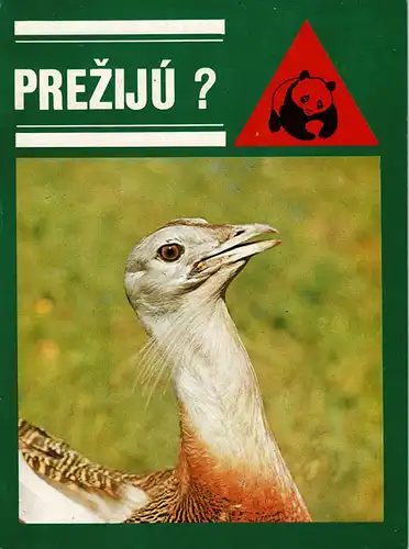 "Prezijú?" Broschüre mit 29 Artbeschreibungen (grün, Vogelfoto + WWF-Panda-Logo). 