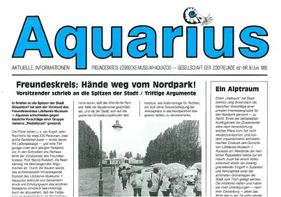 Aquarius, Zeitung Freundeskreis Löbbecke- Museum + Aquazoo, Nr. 8/ Juni 1995. 