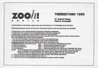 Tierbestand 1995. 