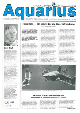 Aquarius, Zeitung Freundeskreis L?bbecke- Museum + Aquazoo, Nr. 9/ 1996. 