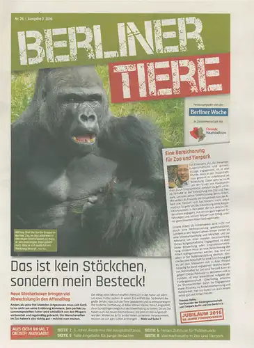 Berliner Tiere. Nr. 26, Ausgabe 2-2016. 