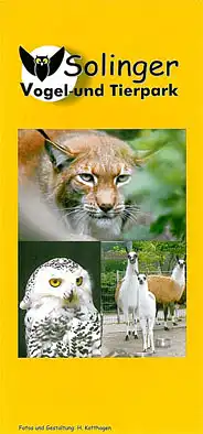 Faltblatt (Luchs, Eule, Lama). 