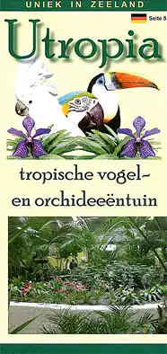 Faltblatt: tropische vogel - en orchideeentuin. 