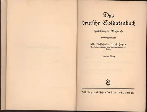 Das deutsche Soldatenbuch. Zweites Buch [inkl. Register]. 