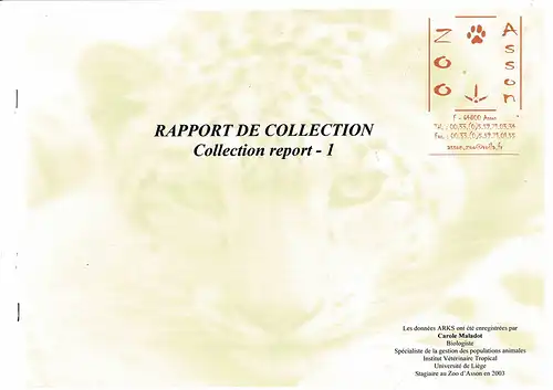 Rapport de Collection : Collection report - 1. 