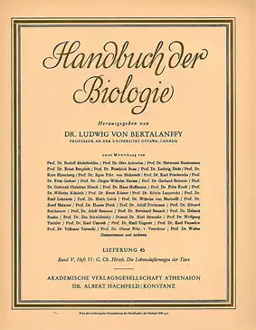 Handbuch der Biologie - Band V Heft 11, Die Lebensäußerungen der Tiere. 