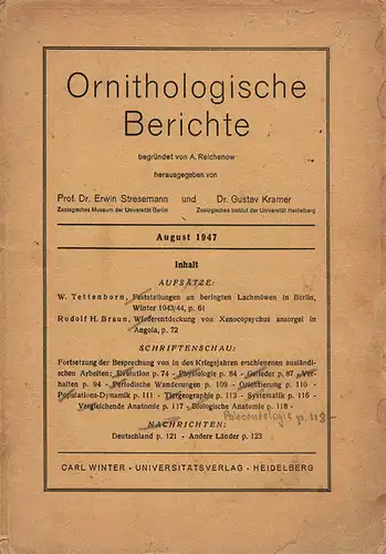 Ornithologische Berichte August 1947. 