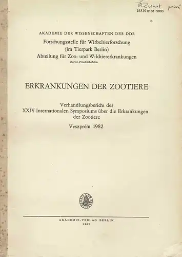 Erkrankungen der Zootiere, Verhandlungsbericht des 24. Int.  Symposiums, Veszprém 1982. 