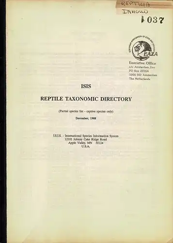 Reptile Taxonomic Directory. 