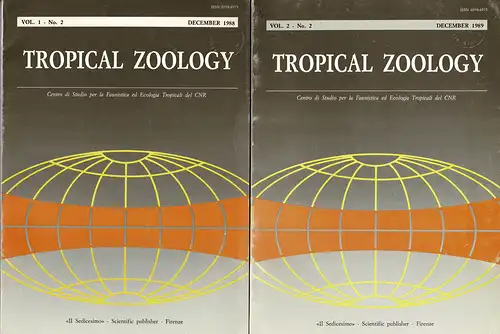 Tropical Zoology : Vol. 1 - No. 2 und Vol. 2 - No. 2. 