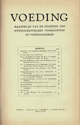 Voeding Netherlands Journal of Nutrition - Jaargang 13 (1952) / Jg. 18 Nr. 9-12 / Jg. 19 Nr. 1-12 / Jg. 20 Nr. 1-12 / Jg. 21 Nr. 1-2. 