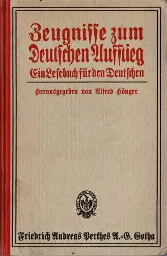 Zeugnisse zum deutschen Aufstieg 1750-1914.Ein Lesebuch f?r den Deutschen. Nach Karl Lamprechts gleichnamiger Schrift. 