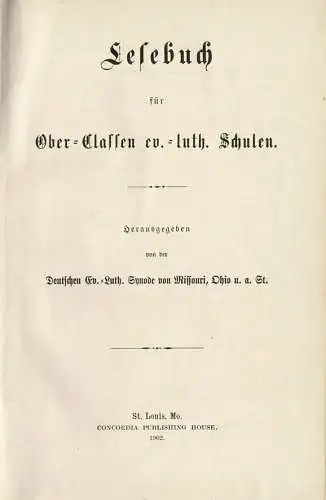 Lesebuch f?r Ober-Classen ev.-luth. Schulen. 