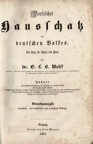 Poetischer Hausschatz des deutschen Volkes. Ein Buch f?r Schule und Haus. 27., vermehrte, neu bearbeitete und verbesserte Auflage. 