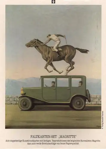 Faltkarten-Set "Magritte". 8 doppelseitige Kunstdruckkarten mit Briefumschlägen. 