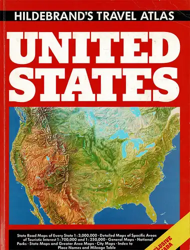 Hildebrand's Travel Atlas United States Inclusive Canada. Mit eingelegter Karte "USA". 