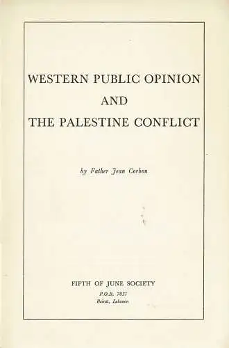 Western Public Opinion and the Palestine Conflict. 