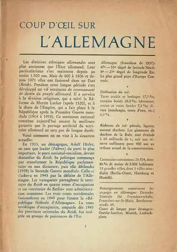 Coup d'oeil sur l'Allemagne. 