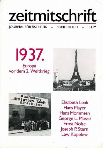 Zeitmitschrift - Journal f?r ?sthetik - Sonderheft - 1937 - Europa vor dem 2. Weltkrieg. 