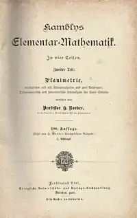 Kamblys Elementar-Mathematik. Zweiter Teil: Planimetrie. 