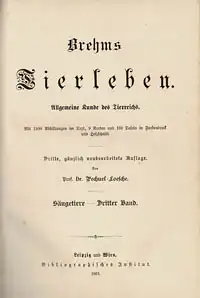 Brehms Tierleben. Allgemeine Kunde des Tierreichs. S?ugetiere - Dritter Band. 