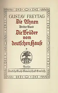 Die Brder vom deutschen Hause = Die Ahnen, 3. Band. 