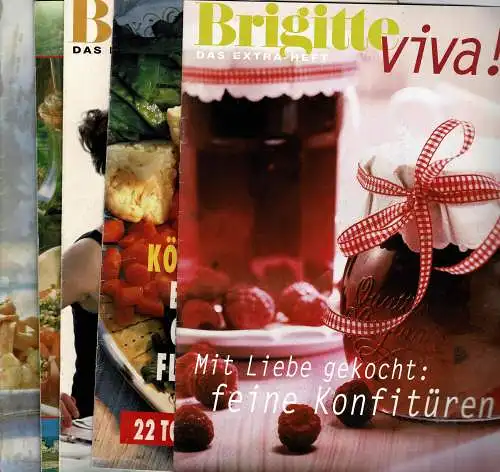 Brigitte Viva! (Das  Extra-Heft. Mit Liebe gekocht: feine Konfitüren; Köstlich essen ohne Fleisch Heft 12/94; Preiswert Italienisch kochen; Fankreich die einfache ländliche küche; Alles Nudeln Heft 16/97). 