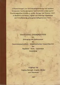 Untersuchung zur Verhaltensentwicklung und sozialen Integration handaufgezogener und natürlich aufgezogener Flachlandgorillas (Gorilla g. gorilla, Savage und Wyman 1847) in Kindheit und früher Jugend und bisherige.. 