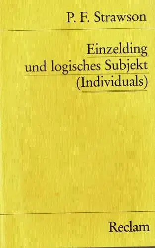 Einzelding und logisches Subjekt. 