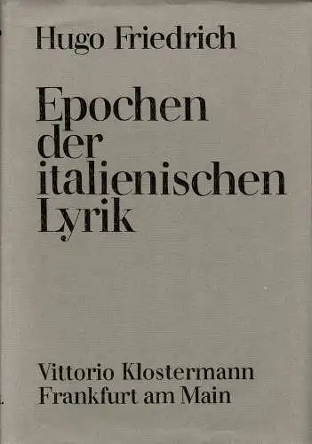 Epochen der italienischen Lyrik. 