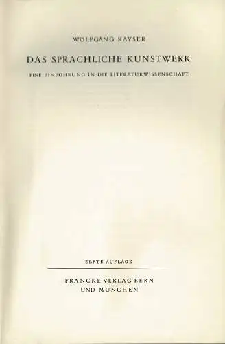 Das sprachliche Kunstwerk. 
