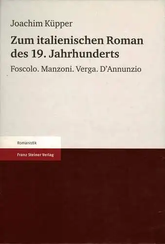 Zum italienischen Roman des 19. Jahrhunderts. 
