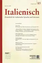 Italienisch. Zeitschrift für italienische Sprache und Literatur. Verbandsorgan des Deutschen Italianistenverbandes e. V. 43. Jahrgang, Nr. 85. 