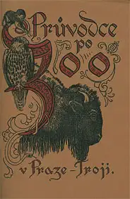 Zooführer (Zeichnung Bison, Falke, Affe) mit Faltplan (Reprint). 