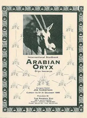 International Studbook Arabian Oryx (Oryx leucoryx). 