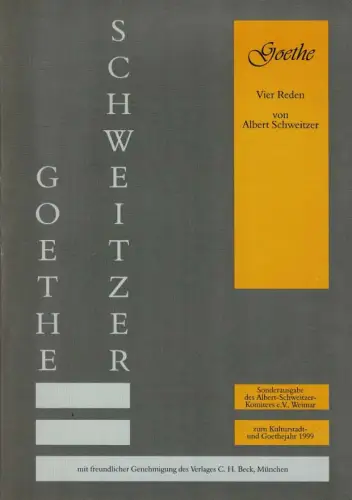Goethe. Vier Reden. 