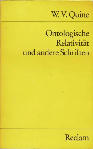 Ontologische Relativität und andere Schriften. 