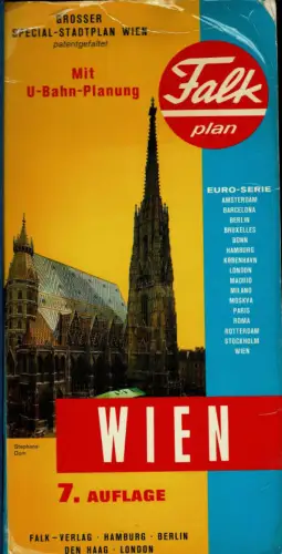 Falk Plan Wien patentgefaltet mit U-Bahn-Plannung. 7. Auflage. 
