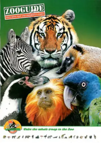 Zooführer (diverse Tiere) mit Lageplan und Kinderseiten  (6 animals - Take the whole troop to the Zoo). 