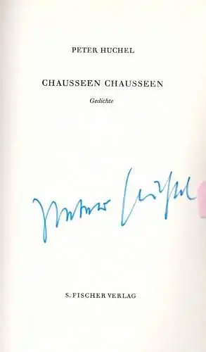 Chausseen Chausseen. Gedichte [signiert vom Autor]. 