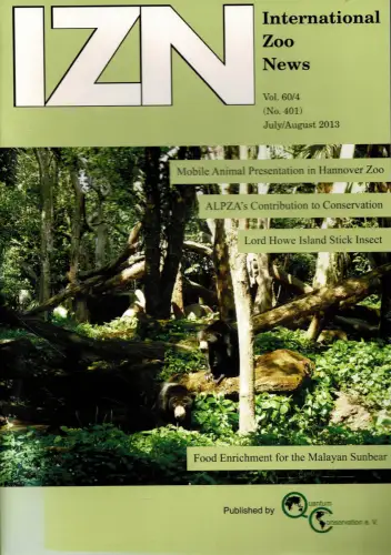 International Zoo News Vol. 60, Heft 4 (No. 401) Jul/Aug 2013. 