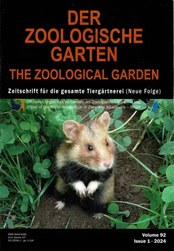 Der Zoologische Garten, Band 92, 2024, Heft 1. 