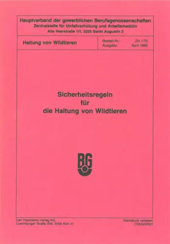 Sicherheitsregeln für die Haltung von Wildtieren. 