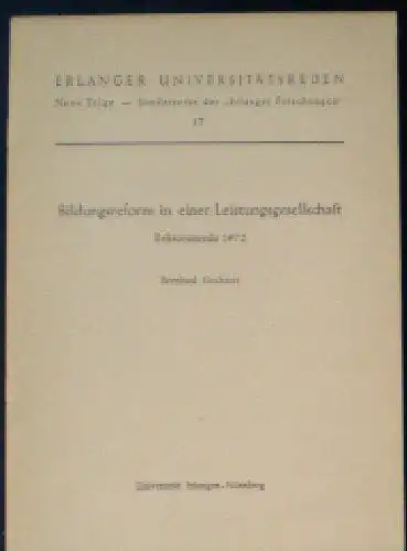 Ilschner, Bernhard: Bildungsreform in einer Leistungsgesellschaft. 