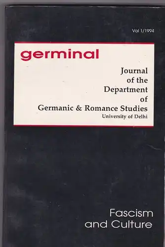 Mazumdar, Shaswati (Ed.): Germinal Vol 1 / 1994, Facism and Culture. 
