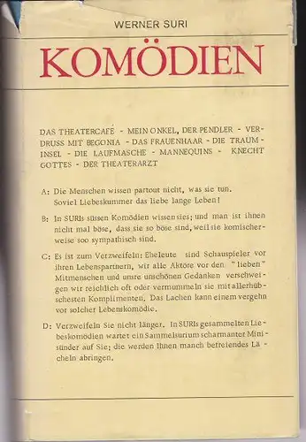Suri, Werner: Komödien Band 1. 