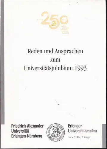 Reden und Ansprachen zum Universitätsjubiläum 1993. 