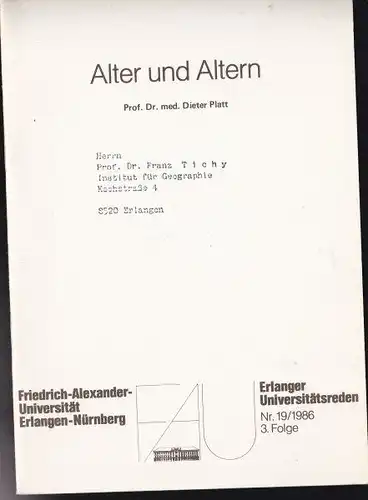 Platt, Dieter: Alter und Altern. 